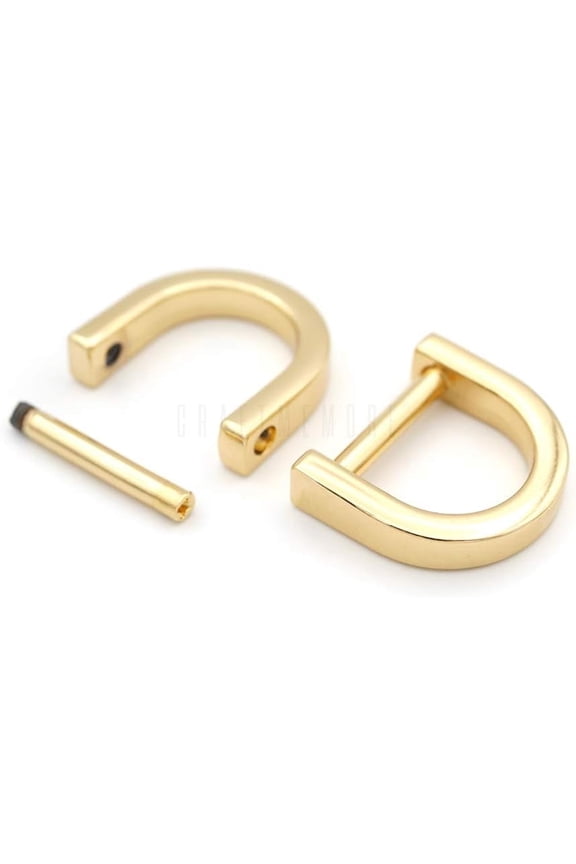 Gold 5/8" D-Rings with Screw Shackle (4pcs) – Horseshoe U Shape Dee Ring for Purse, Key Holder & DIY Leather Craft