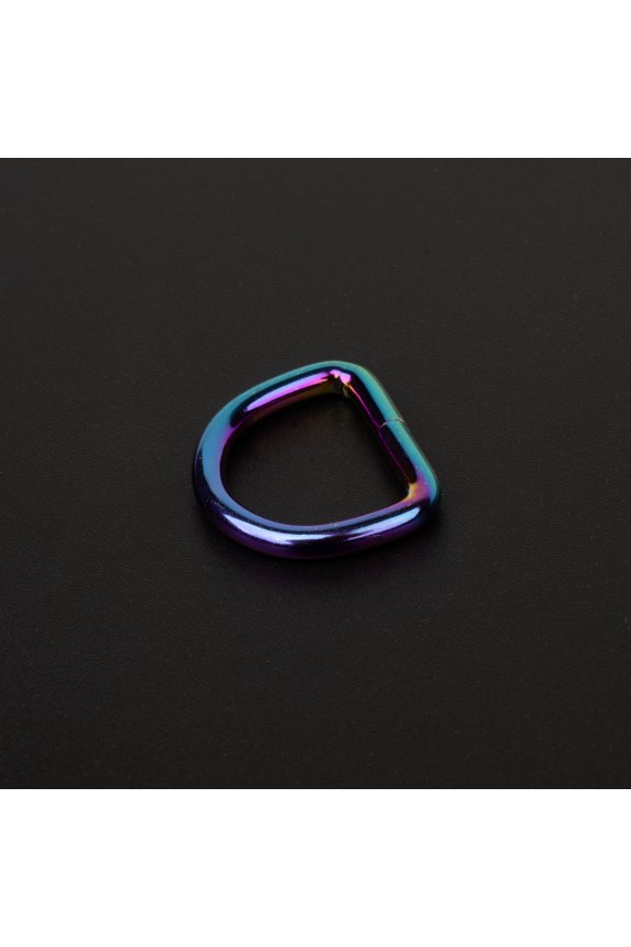 ® 5/8 Inch Iridescent Rainbow Welded D-Rings, 25 Pack