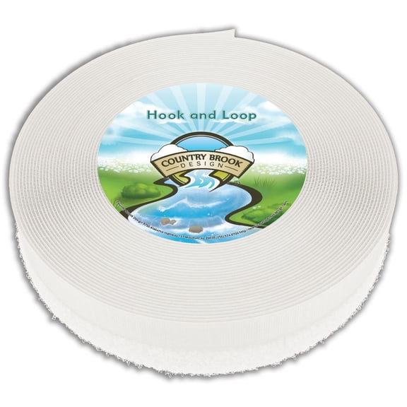 Country Brook Design® 5/8 Inch Non-Adhesive Sew on Hook and Loop Fastener (White, 10 Yards)
