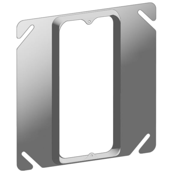 5/8 Inch Raised Mud Rings, Square Device Cover, 1 Gang Outlet Cover, 4x4 Inch, Metal Electrical Outlet Cover, Plaster Ring, With Angled Mounting Slots, Outlet Plates
