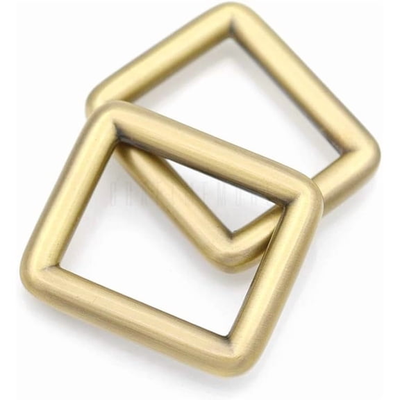 5/8 Inch Rectangle Rings Buckle Metal Round Rectangular Loop for Bag Belt Strap Quality Finish SCLP 6pcs (Brushed Brass)
