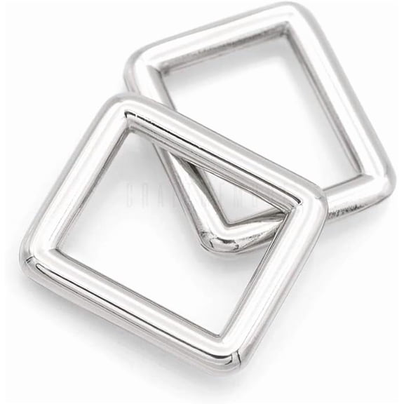CRAFTME STUDIO 5/8" Rectangle Rings Metal Buckles for Bag & Belt Straps, Round Rectangular Loops, Quality Finish, 6 pcs, Silver - SCLP