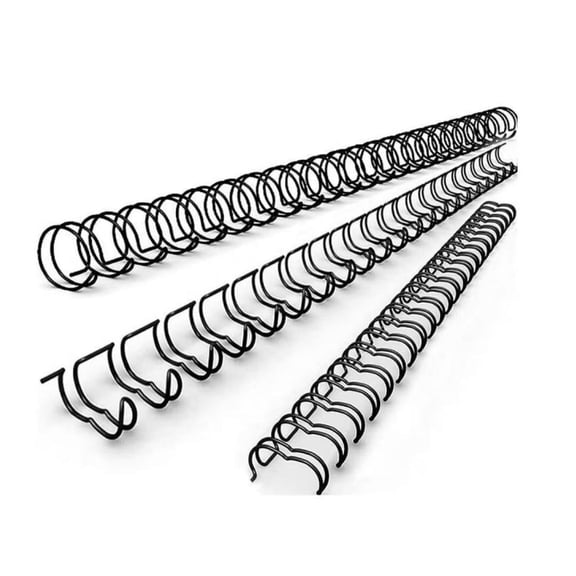 5/8 Inch Spiral-O Wire Binding Comb | 100 Pack | Black Double Loop | 3:1 Pitch | Fits A4 | Holds up to 140 Sheets