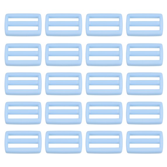 5/8 Inch Tri-Glide Slide Buckles Webbing Strap Fastener, Light Blue, 100 Pack
