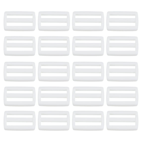 5/8 Inch Tri-Glide Slide Buckles Webbing Strap Fastener, White, 100 Pack