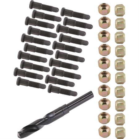5/8 Inch Wheel Stud and Double Sided Lug Nuts Kit, Coarse Thread