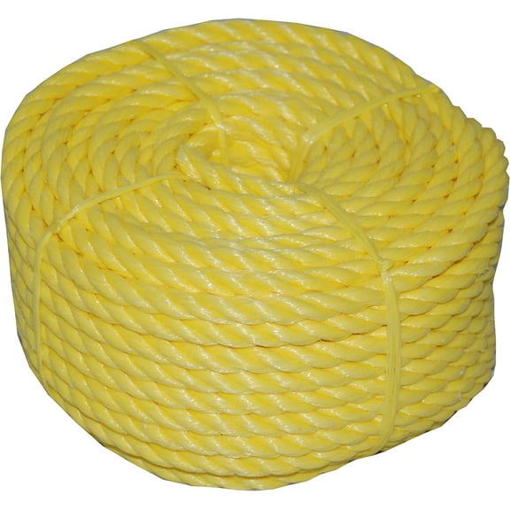 5/8-Inch by 50-Feet Twisted Yellow Polypro Rope Coilette