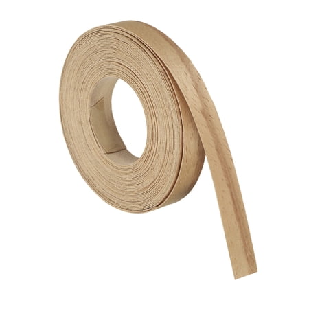 5/8 Inch x 26ft Wood Veneer Edge Banding, Pre-Glued Flexible Beech Wood Edging Strips, Iron on with Hot Melt Adhesive Wood Tape for Cabinet Repair and Furniture Restoration