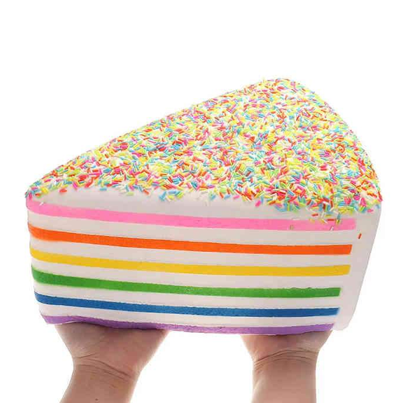 5.8 Inches Squishies Cake Rainbow Tools - Smush Mart Giant Dessert Squishy - Soft Sensory Stress Relief Tools for Teens & Adults - Fun Novelty Gift for Holiday Festivals