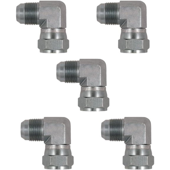5/8" JIC Male x 1/2" JIC Female 90 Degree Swivel Nut Elbow/Joint Hydraulic Corner Fitting (5-PACK) | 6500-10-08