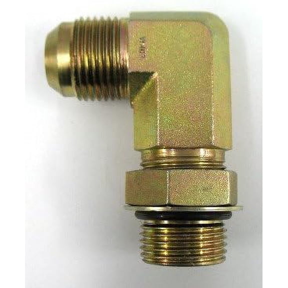- 5/8 Male JIC (7/8''-14 Threads) x 5/8 Male O-Ring (7/8''-14 Threads) - 90° Long Straight Thread Elbow