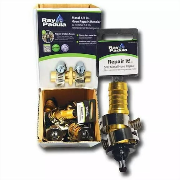 5/8" Metal Garden Hose Repair Kit Mender Hose Coupling With Clamps And Coupler