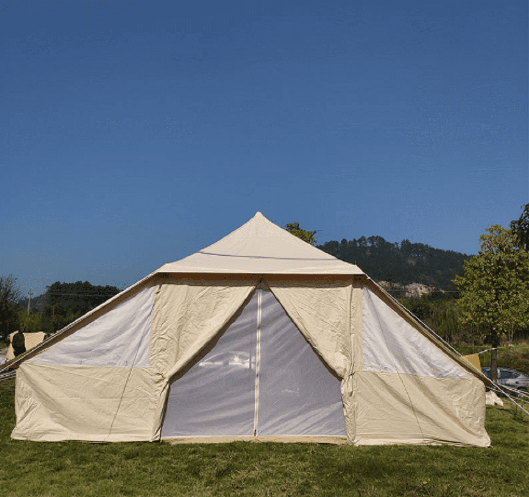 5-8 Person Luxury Bell Cotton Tent, Waterproof Outdoor Glamping Cotton Tent for Resort & Campsite