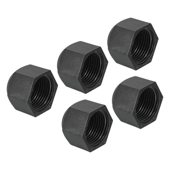 Uxcell Plastic Flare Cap Female Thread 5Pcs 45 Degree SAE Flare Tube Fitting Valve Cap 5/8" 5