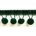 thumbnail image 1 of 5/8" Pom Pom Poly Ball Fringe- 12 Continuous Yards - Dark Green!, 1 of 2