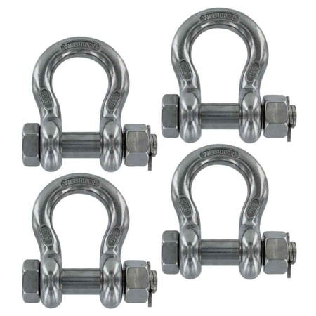 5/8" Stainless Steel Bolt Type Anchor Shackle Type 316 - 4 Pack
