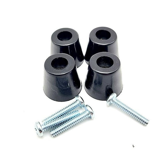 5/8" Tall Round Rubber Bumper Feet 3/4" Wide with 6-32 Stud Screws for Equipment