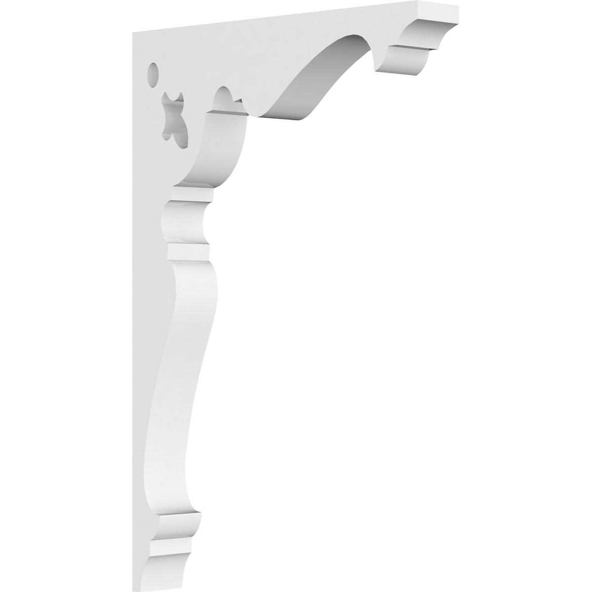 White Architectural Grade PVC Decorative Bracket, 6" Height