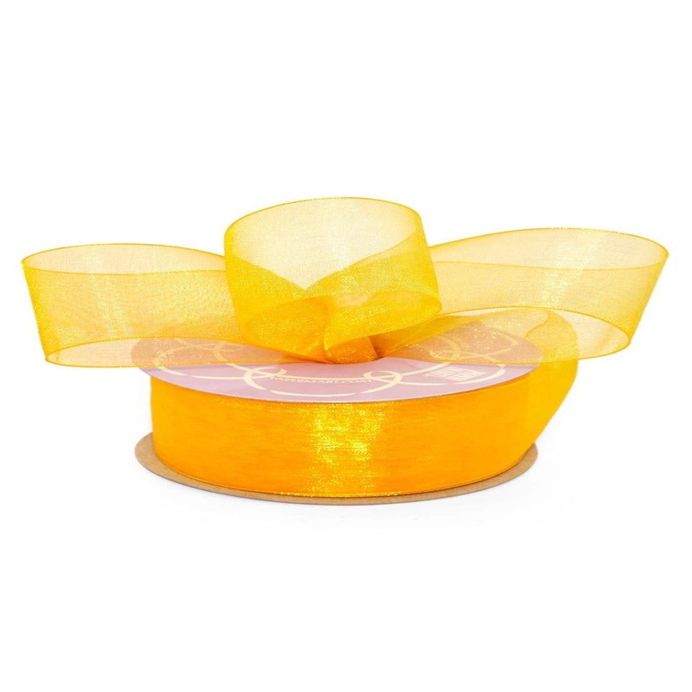 Yellow Shimmer Ribbons 5/8