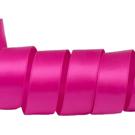 5/8" Wide Shocking Pink Double Face Satin Ribbon - 100 Yards (Not Wired) - Pink Gift Wrap Ribbons, Valentines Day Ribbons
