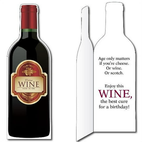 5'8" Wine Birthday Card w/Envelope - Life-Size Greeting Card