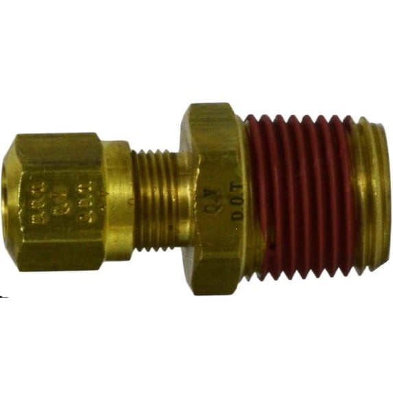 5/8 X 1/2 NAB X MIP Adapter, D.O.T. Air Brake Nylon Tubing, Brass Fittings