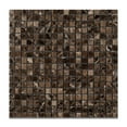 thumbnail image 1 of 5/8 X 5/8 Emperador Dark Marble Polished Mosaic Tile Sample, 1 of 3