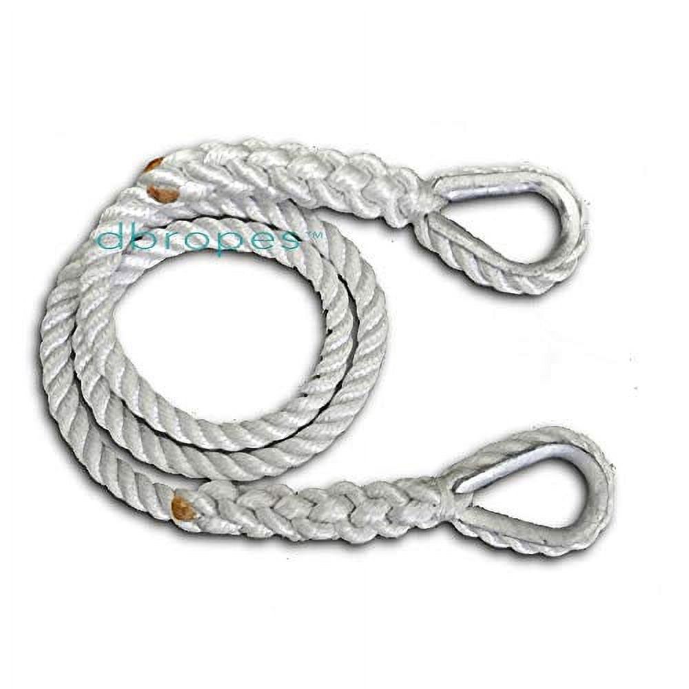5/8" X 6' Three Strand Mooring Line Pendant 100 Nylon Rope With 2