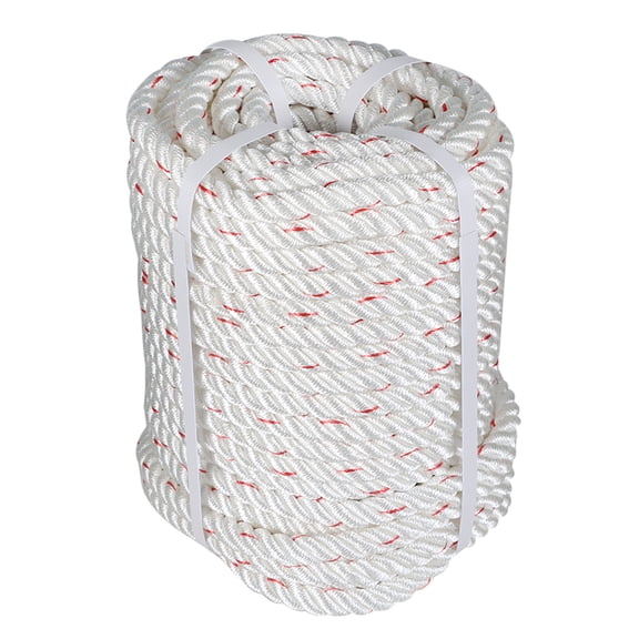 5/8 in Polyester Rope 150 ft Nylon Pulling Rope Arborist Rigging Rope Sailing Rope for Camping Swings White/Gray/Blue