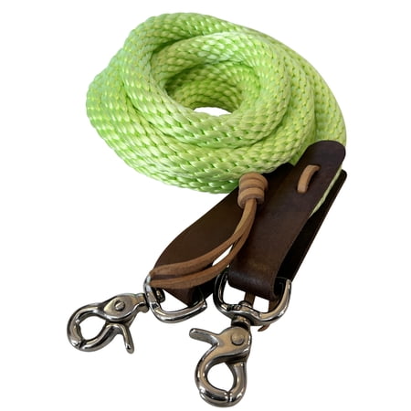 5/8 in x 8 ft Hilason Poly Roper ReinsÂ Scissor Snap Lime Green