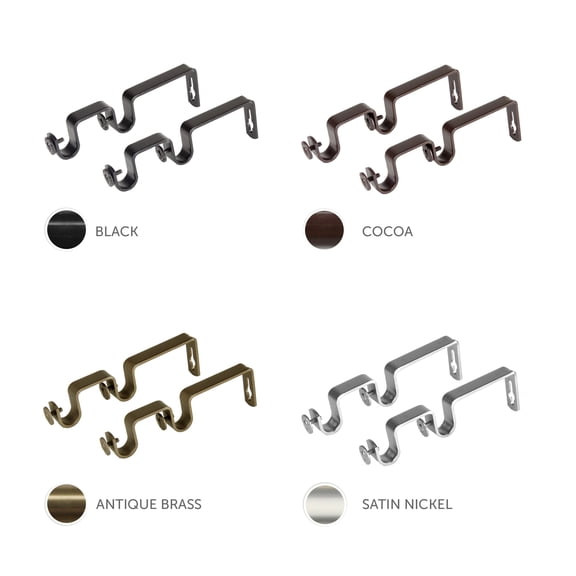 5/8 inch Double Wall Bracket (Pair) - Antique Gold