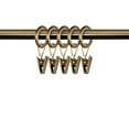 thumbnail image 1 of 5/8 inch Noise-Canceling Curtain Rings w/Clip in Antique Brass (Set of 10),(1935-14), 1 of 3