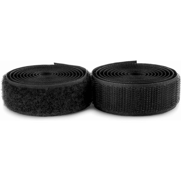 5/8 inch Wide Black Sew on Hook and Loop Tape Non-Adhesive 1 Yd Length Black Nylon Hook Loop Tape Fabric Fastener Set for Military Form Bags Clothes Shoes Backpacks DIY Craft
