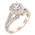 thumbnail image 1 of AFFY 5.8 mm White Natural Diamond Engagement Ring in 14k Rose Gold (0.5 Cttw) Ring Size : 11, 1 of 1