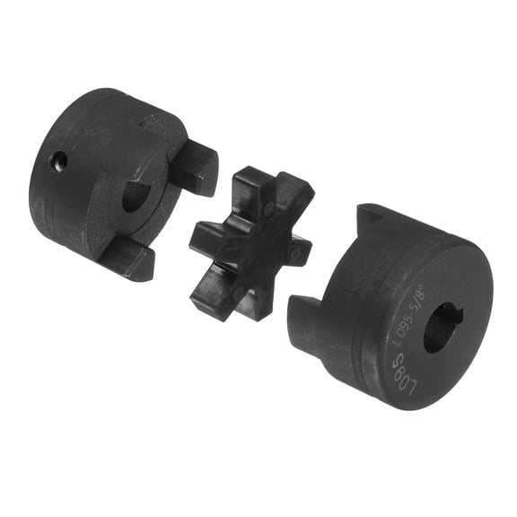 5/8 " to 5/8" L095 Flexible 3-Piece L-Jaw Coupling Coupler Set & Buna-N NBR Rubber Spider for Log Splitter Hybrid Equipment