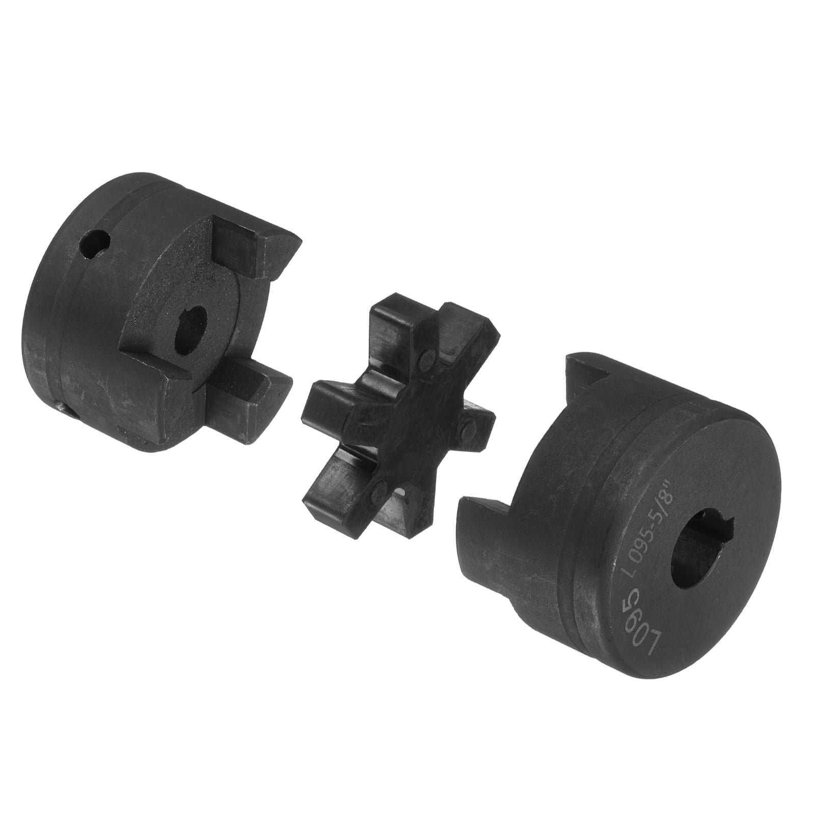 3/4" To 1-1/8" L095 Flexible 3-Piece L-Jaw Coupling Set With Rubber Spider