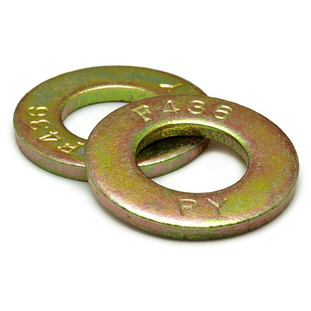 5/8" x 1 5/16" Structural Flat Washer, Yellow Zinc, CR+6, 100 Pack