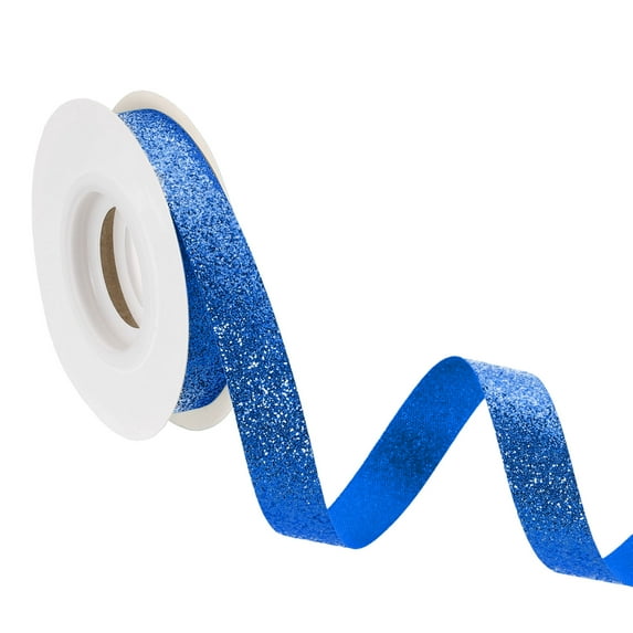 5/8" x 10 Yards Sparkle Ribbons, Gift Wrapping Crafts Cut Edge Ribbon, Dark Blue