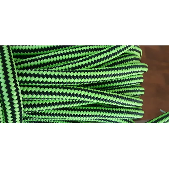 5/8 " x 100 ft. Dendrolyne Premium Double Braid Arborist/ Industrial Rope Hank. Polyester. Black/Lime. Made in USA