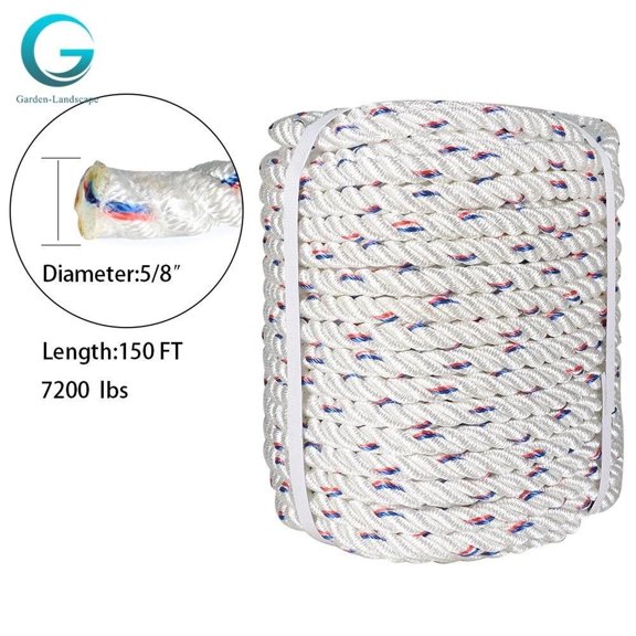 5/8" x 150' Arborist Bull Rope Tree Rigging Line Utility Durable Rope Polyester