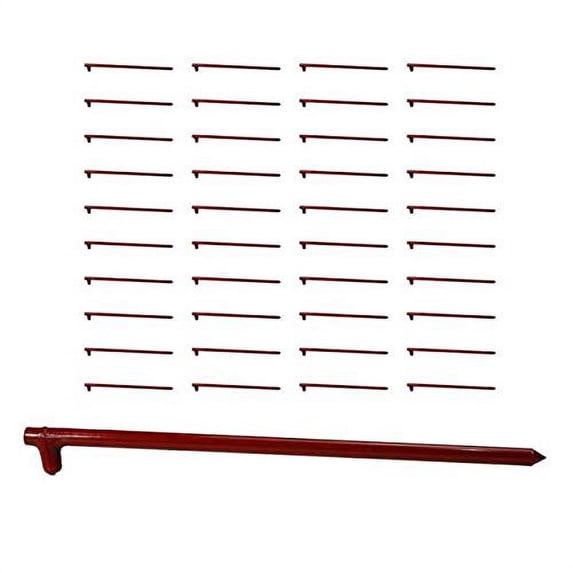 5/8" x 18" Tent Stake - Hot Forged Tent Pin - Red - 40 Pack