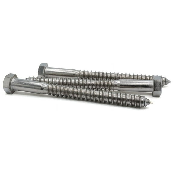 5/8" x 3 1/2" Lag Screws / 18-8 Stainless Steel - 25 Piece Carton