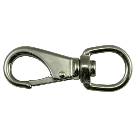 5/8" x 3-3/8" 18-8 Stainless Steel Swivel Spring Snap Hooks (5 pcs.)