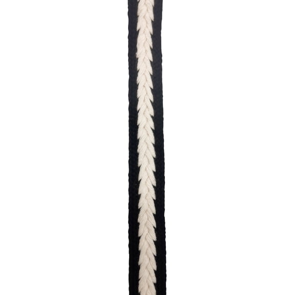 Celebrate It 5/8" x 3yd. Ivory & Black Braided Rope Ribbon - Non-Wired with Braided Selvage, Polyester, Ideal for Gift Wrapping, Baskets & Decorative Crafts, 12 Pack
