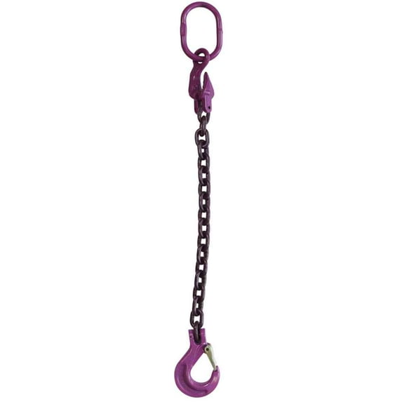 5/8" x 5' - Adjustable Single Leg Chain Sling w/ Self-Locking Hook -