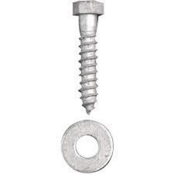 5/8" x 5" Hot Dipped Galvanized Lag Screws w/Flat Washers, Grade A, Quantity 25- by Bilot,