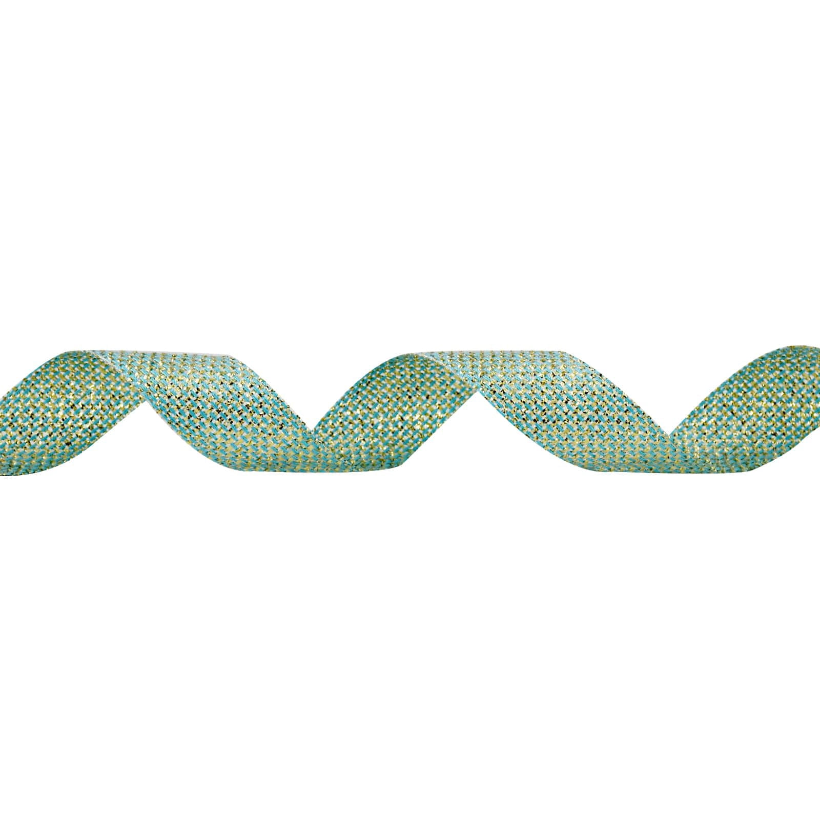 5/8" x 7yd. Gold & Blue Metallic Ribbon by Celebrate It – Non-Wired Woven Edge - Ideal for Gift Wrapping - Baskets & Decorative Crafts - 12 Pack