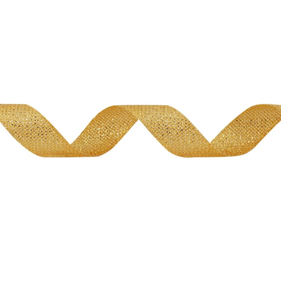5/8" x 7yd. Gold Metallic Ribbon by Celebrate It – Non-Wired Woven Selvage Edge - Ideal for Gift Wrapping - Decor & Crafts - 12 Pack