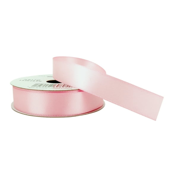 5/8" x 7yd Pink Satin Ribbon by Celebrate It – Smooth Polyester Finish - Non-Wired with Woven Edge - 12 Pack
