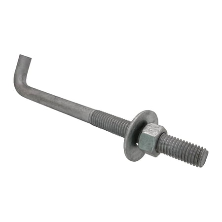 5/8" x 8-inch Galvanized Threaded Anchor Bolts with Hardware for Wood, Concrete (10 Pack)